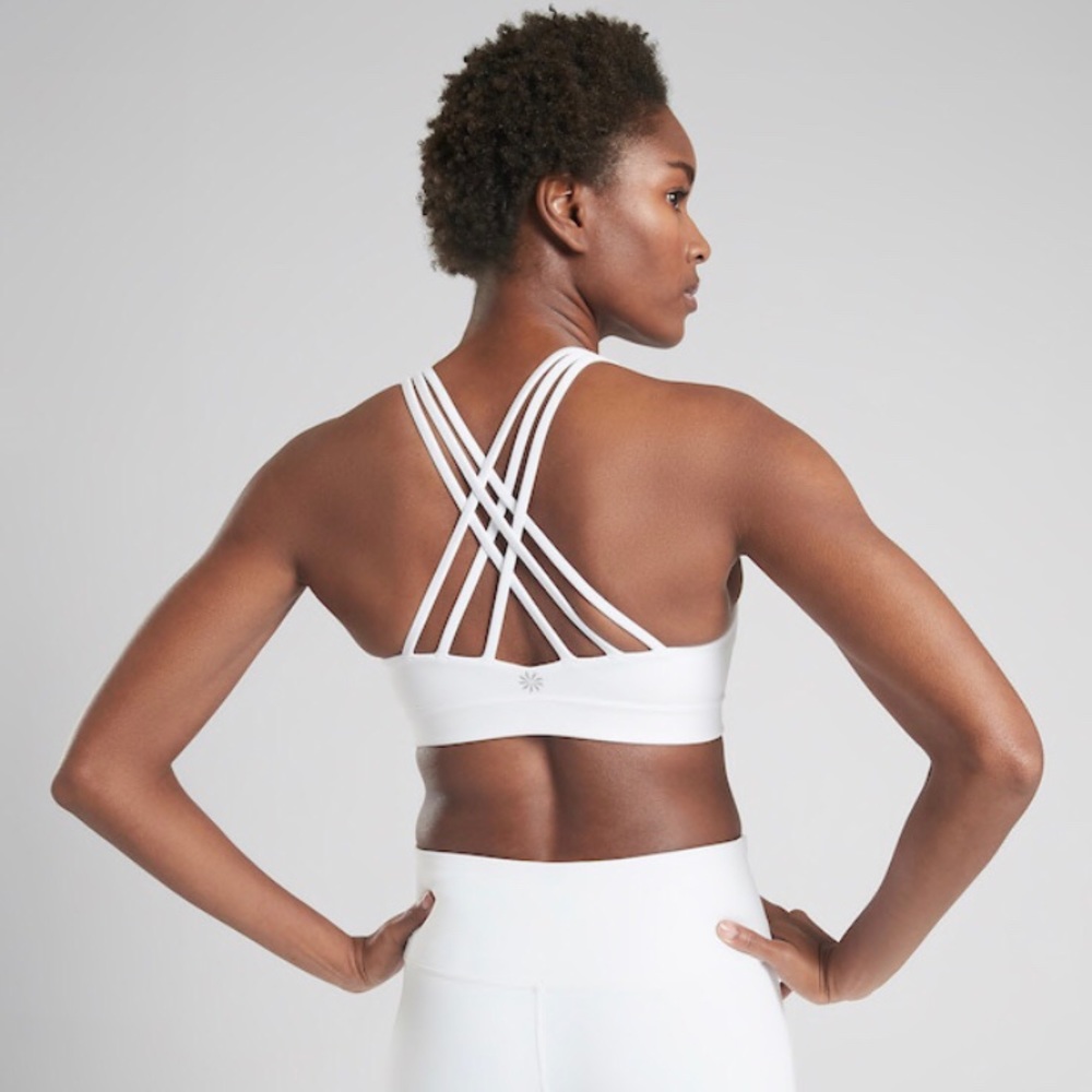 Athleta White High Neck Sports Bra
